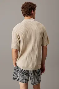 CALVIN KLEIN OPEN KNIT POLO