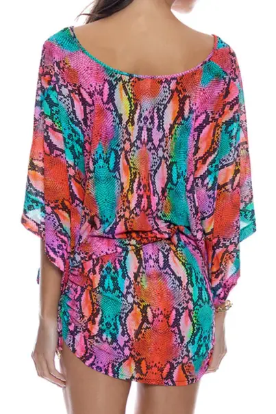 LULI FAMA CABANA V NECK DRESS