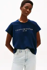 TOMMY HILFIGER MODERN CAP SLV CORP LOGO TEE