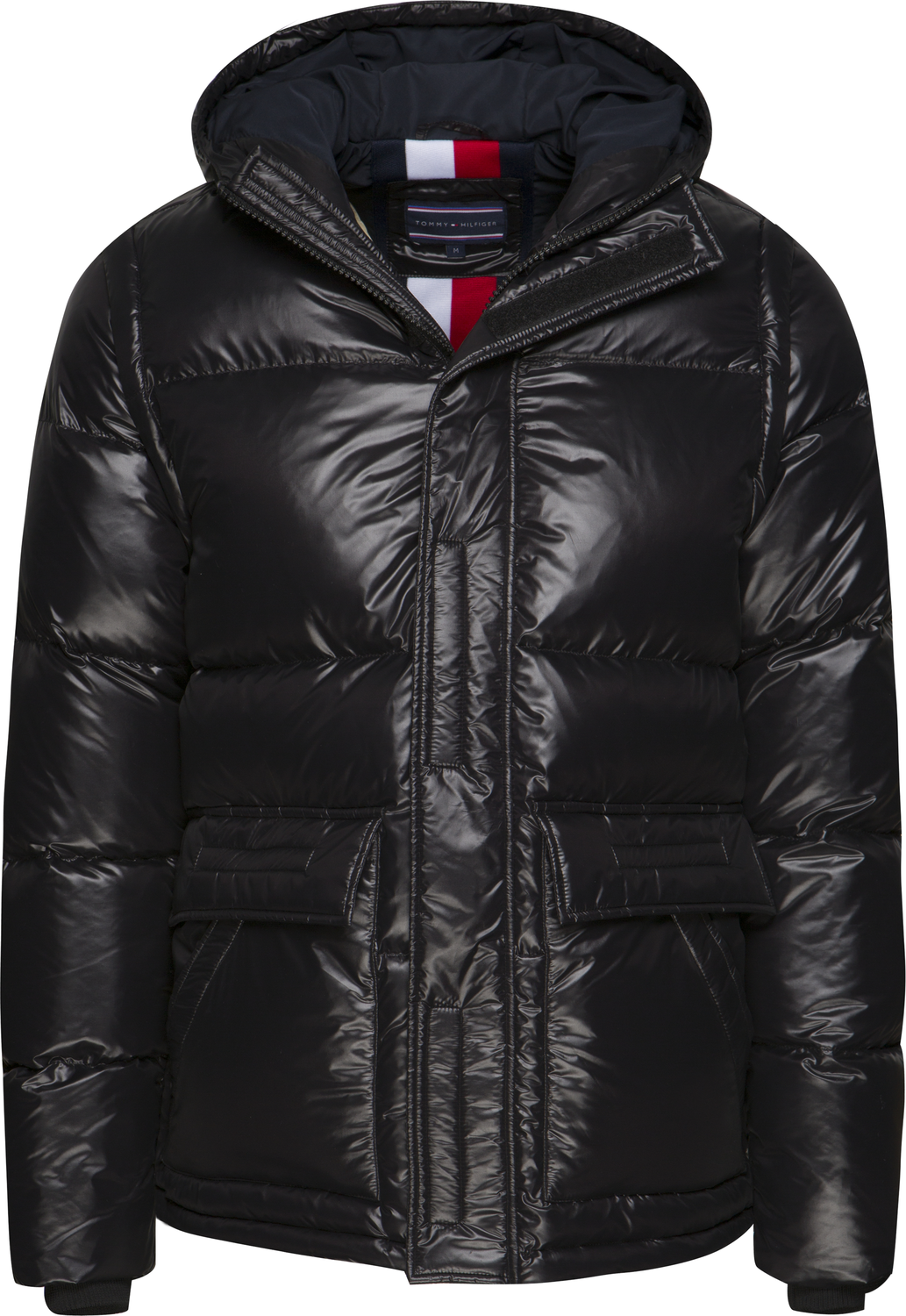 tommy hilfiger shiny hooded bomber jacket