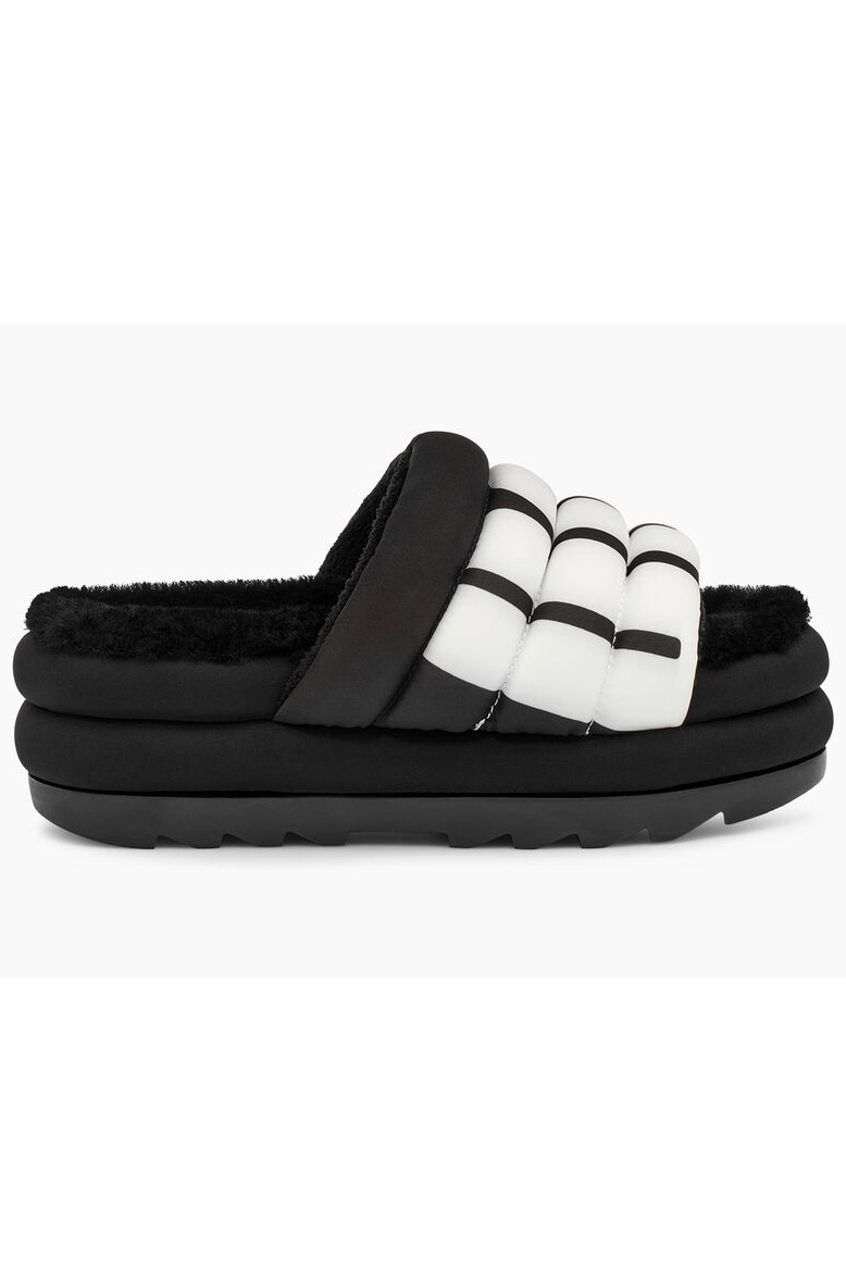 Black white ugg slides hot sale