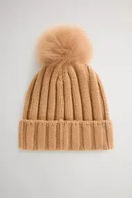 WOOLRICH BEANIE CASHMERE POM-POM
