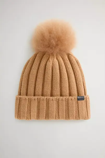 WOOLRICH BEANIE CASHMERE POM-POM