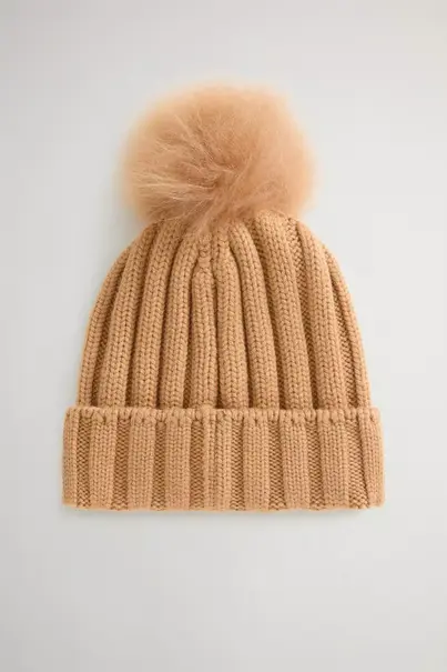 WOOLRICH BEANIE CASHMERE POM-POM